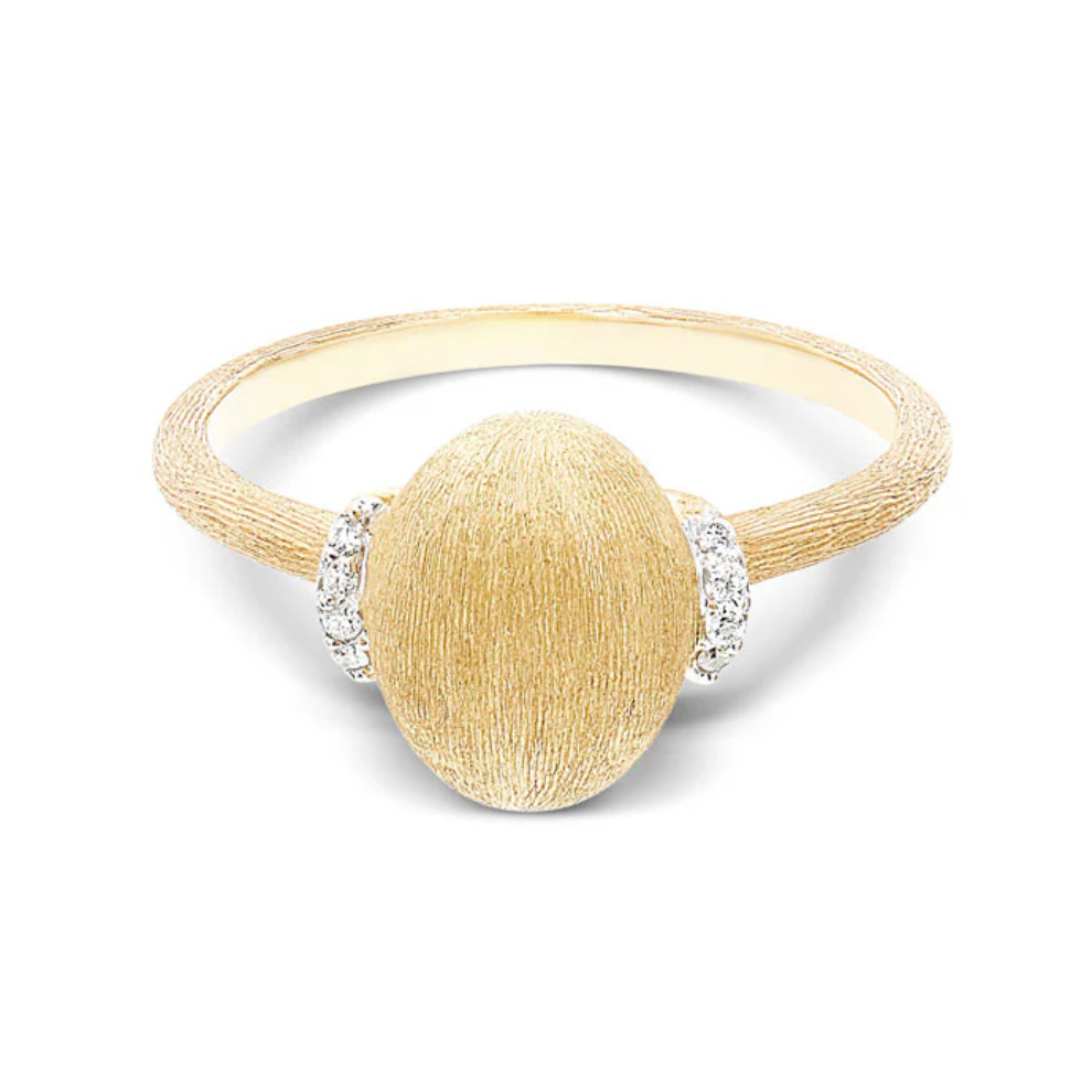 Dancing Gold Boule and Diamonds Accents Ring