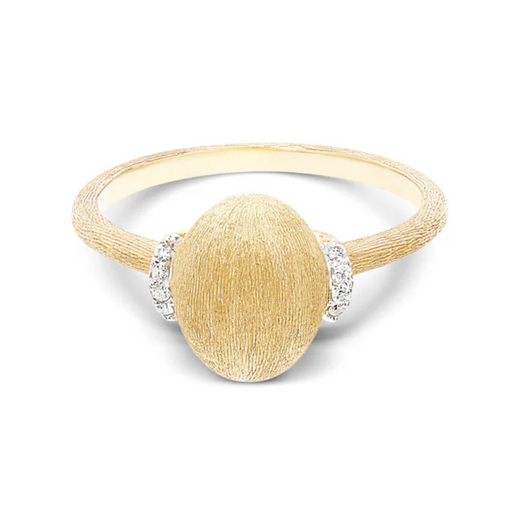 Dancing Gold Boule and Diamonds Accents Ring