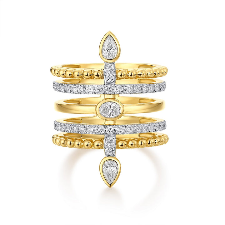 Teardrop Cage Diamond Ring