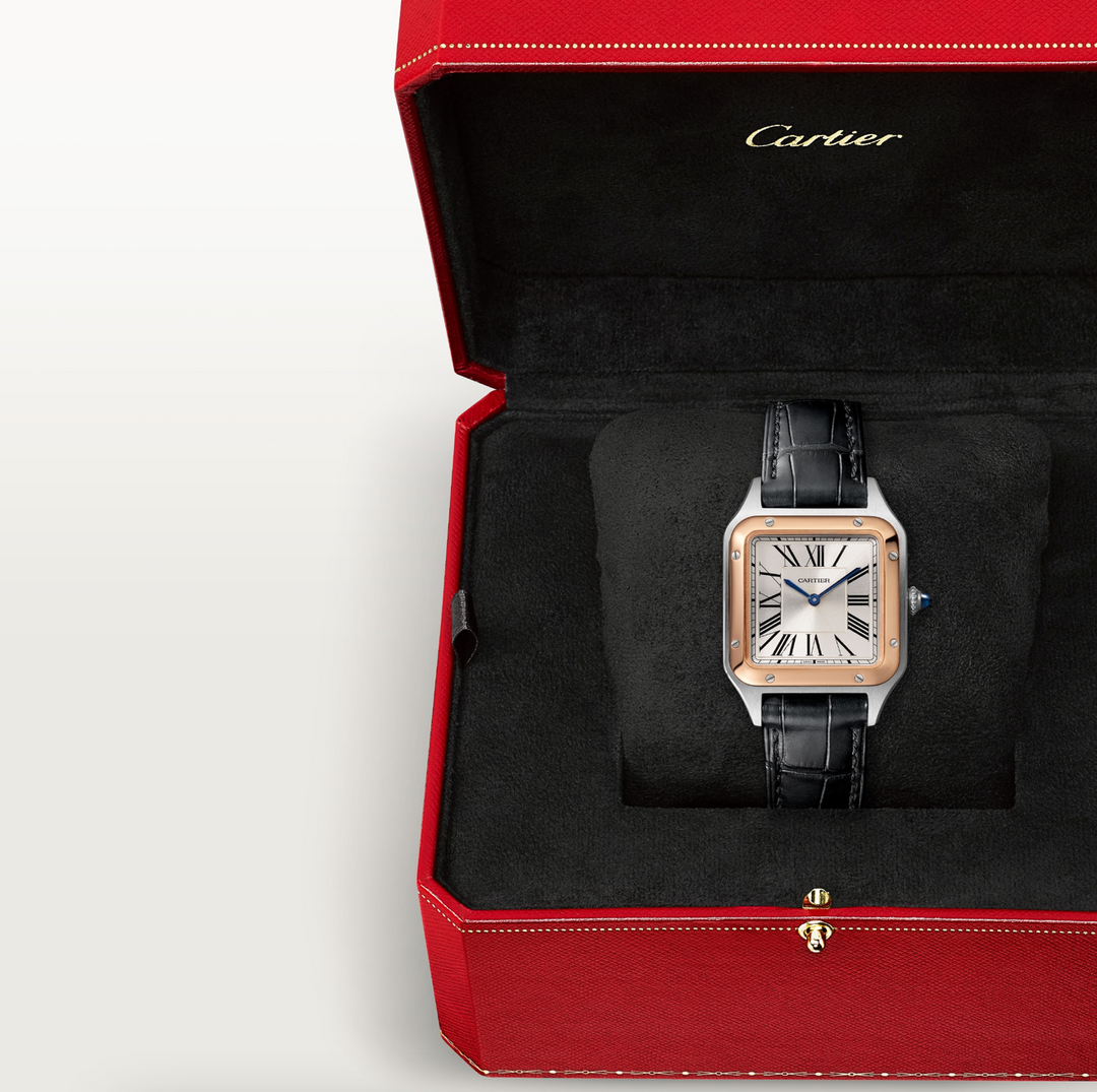 Santos Dumont Steel and Rose Gold Small Model