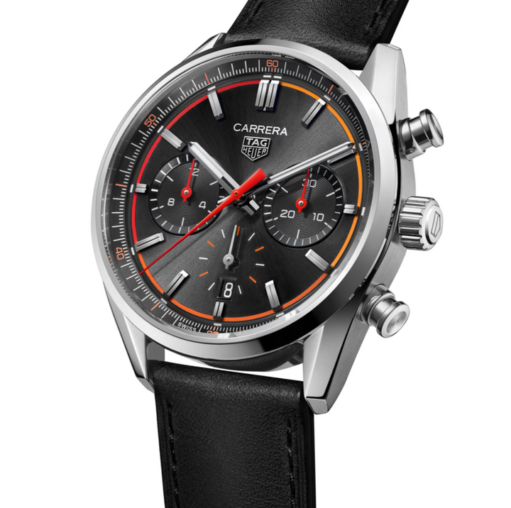 Carrera Chronograph Steel with Black Dial 42MM Watch