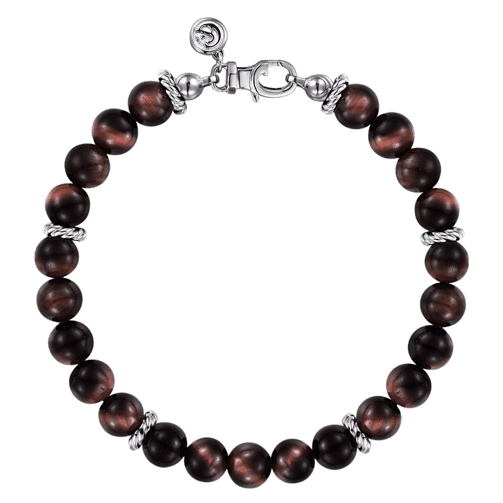 Silver Tiger Eye Beaded Bracelet
