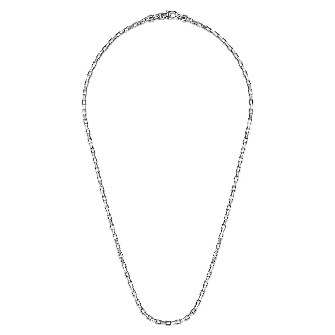 Silver Men's Solid Box Chain Necklace