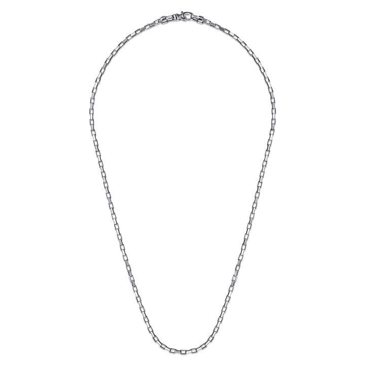 Silver Men's Solid Box Chain Necklace