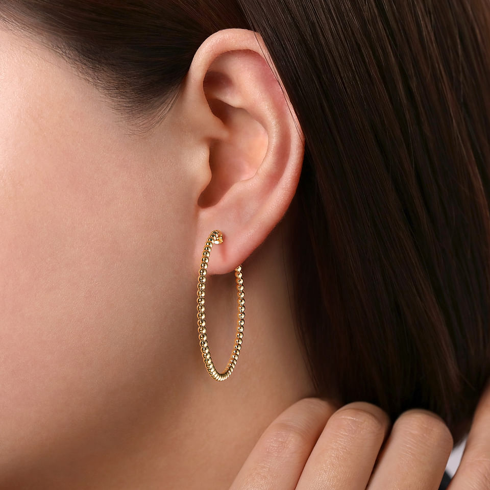 40MM Beaded Hoop Earrings