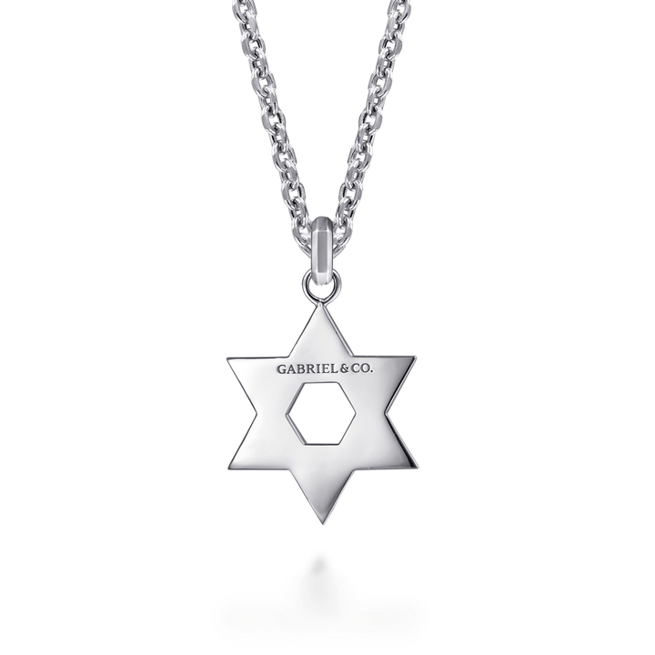 Silver Star of David Pendant Necklace