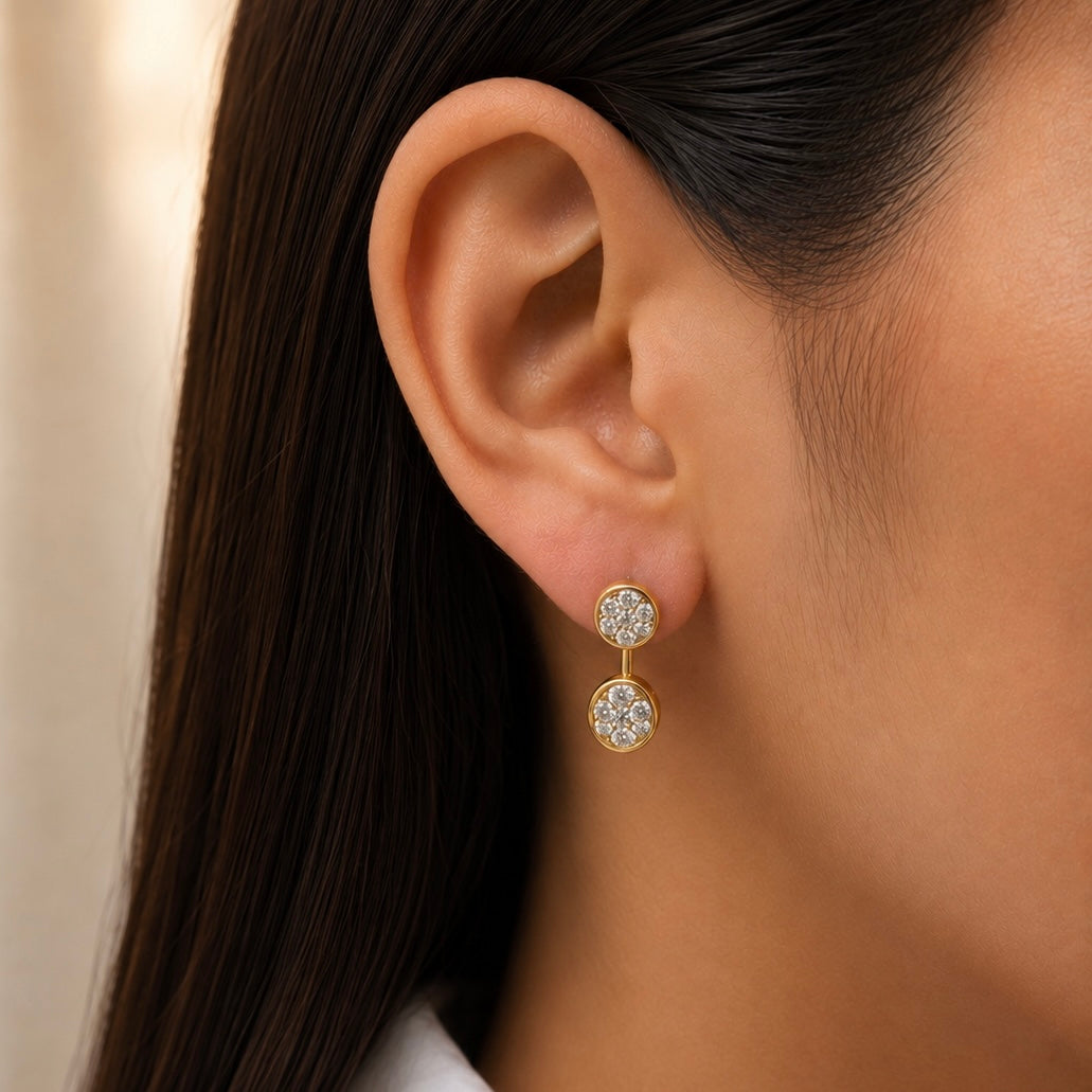 Yellow Gold Diamond Earrings
