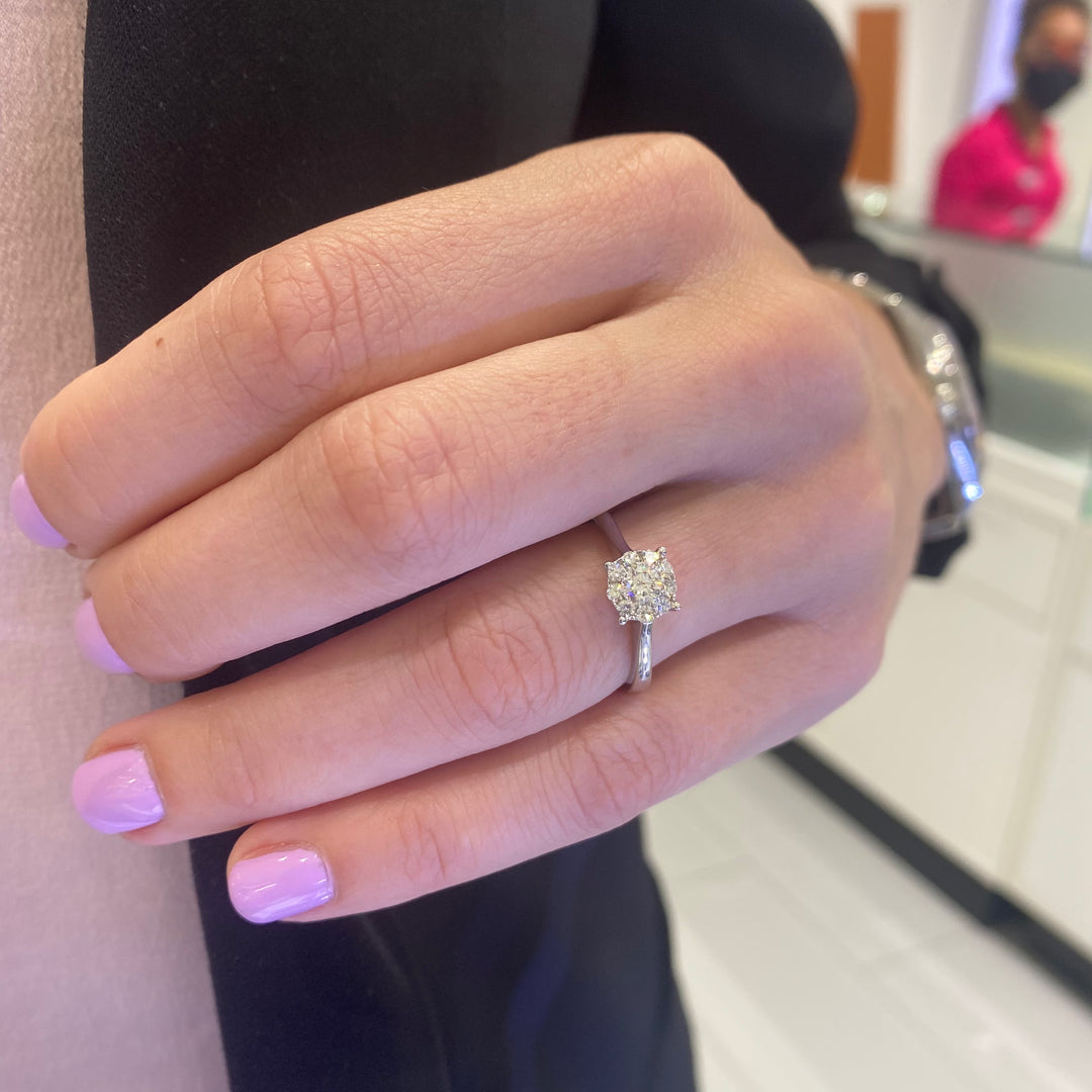 1.0ct Diamond Solitaire Illusion White Gold Ring