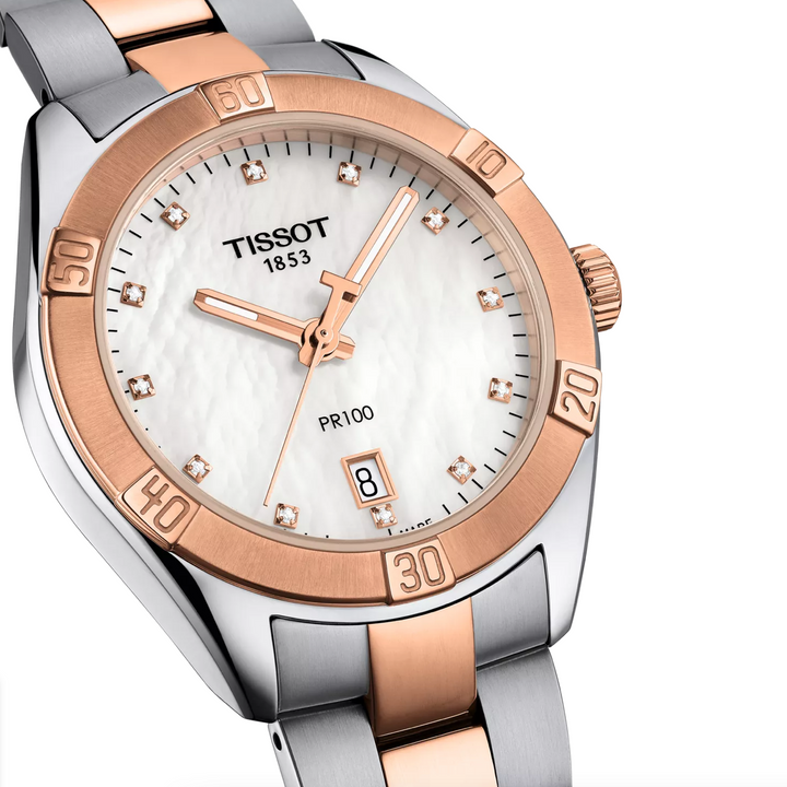 PR 100 Ladies Sport Chic Stainless Steel with Rose Gold PVD 36MM Watch