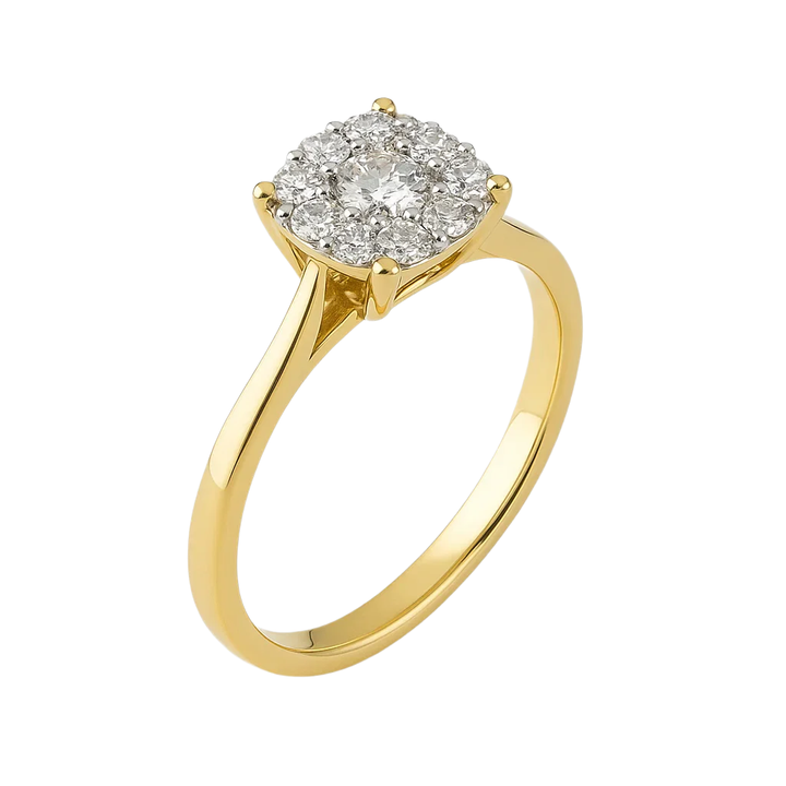 1.50ct Diamond Solitaire Illusion Yellow Gold Ring