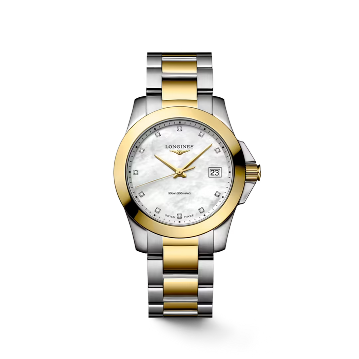 Conquest Stainless Steel/Yellow 34MM Watch