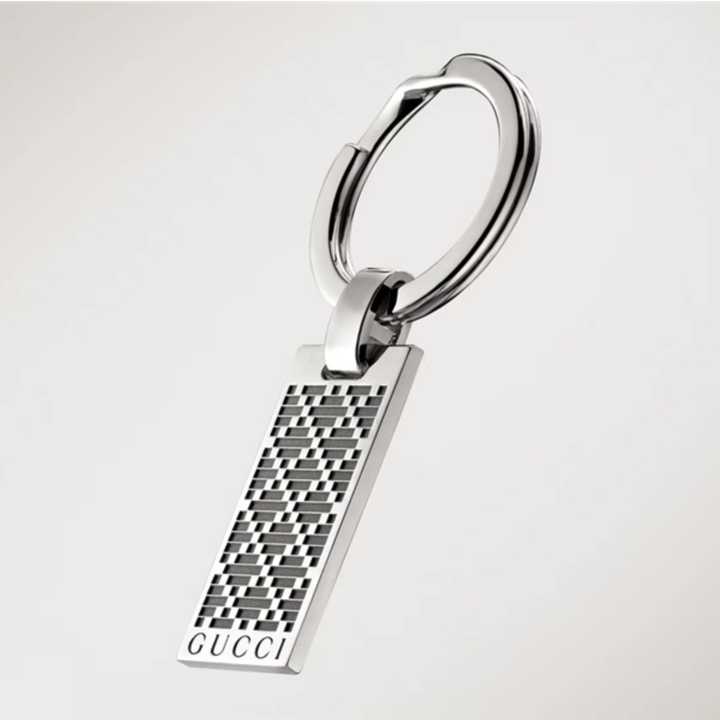 Silver Diamante Pattern Keychain