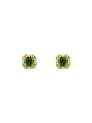 YBD66242700100U|GUCCI |INTERLOCKING G |18K Yellow Gold Stud Earrings with Green Tourmaline