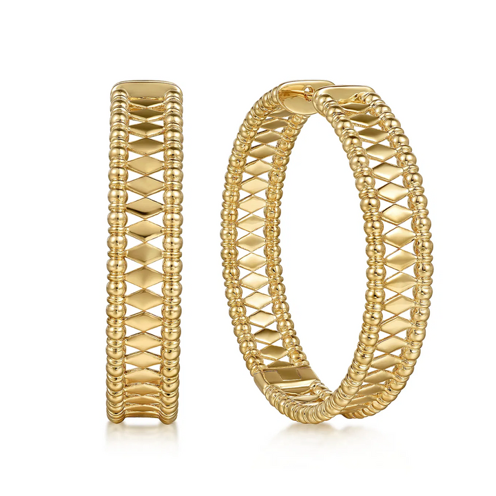 14K Yellow Gold Bujukan Classic Hoop Earrings in 40mm