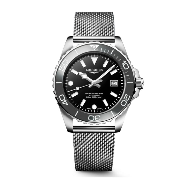 Hydroconquest Grey Bezel and Black Dial 39MM Watch