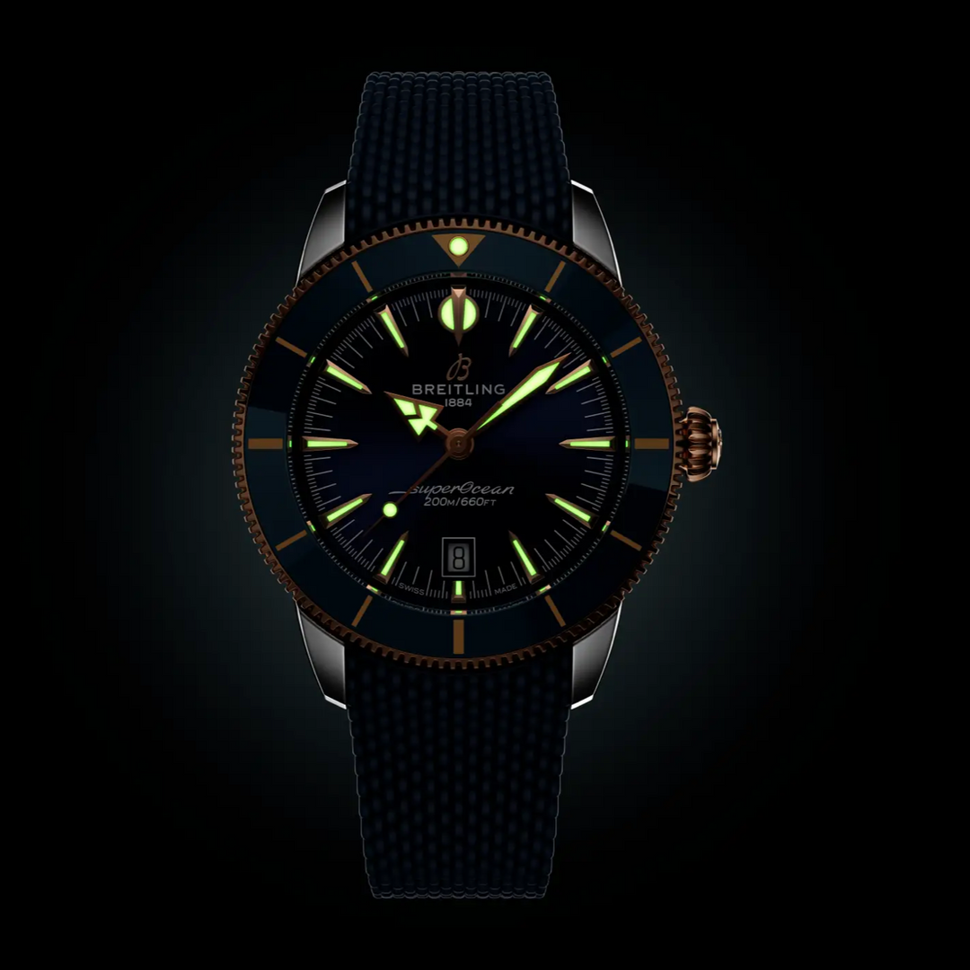 Superocean Heritage B31 Blue Dial and Strap SS/Rose Gold 44MM Watch