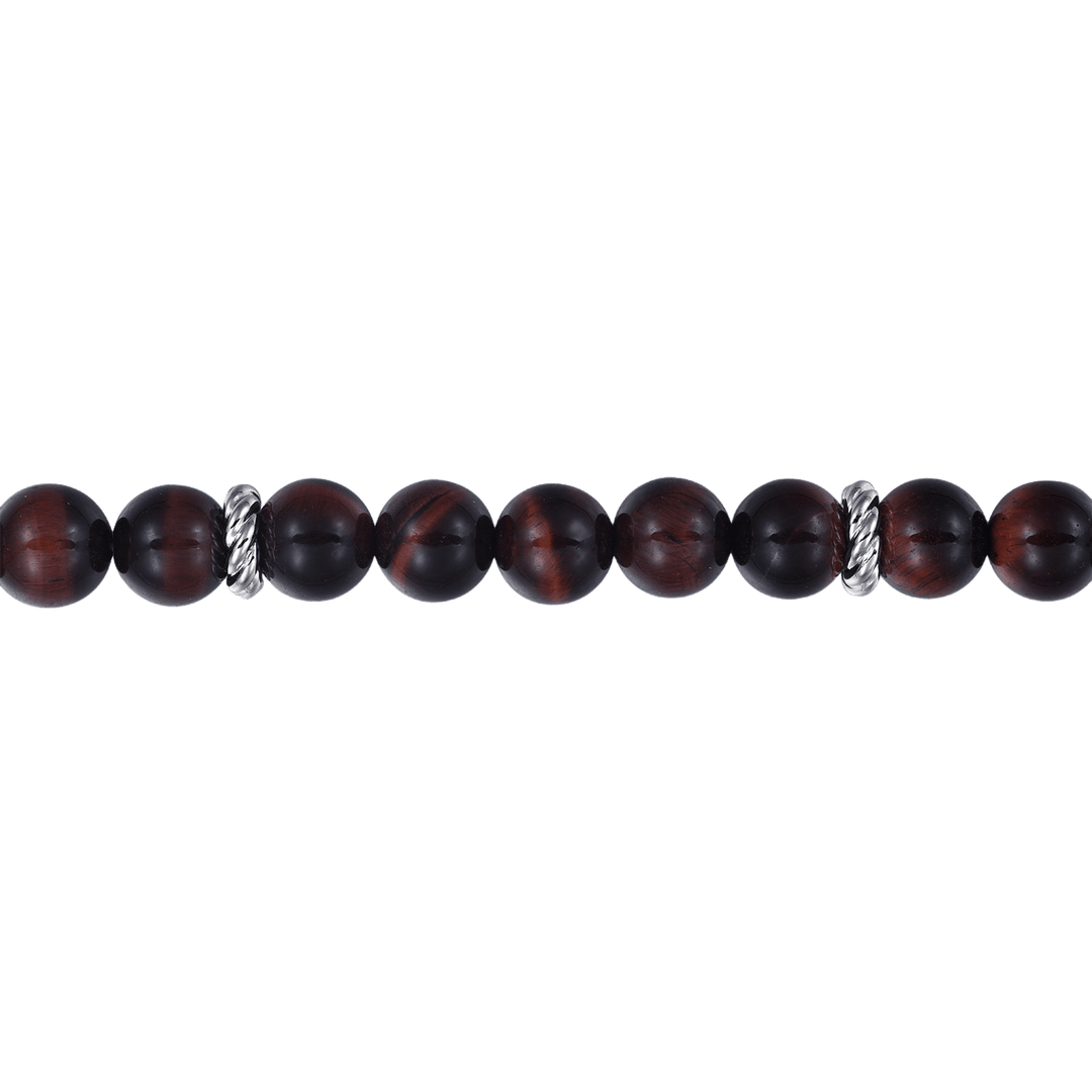 Silver Tiger Eye Beaded Bracelet