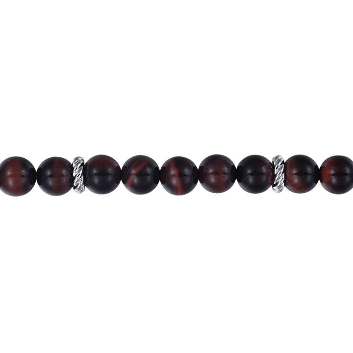 Silver Tiger Eye Beaded Bracelet