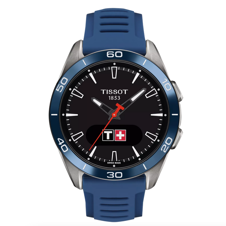 T-Touch Connect Sport Titanium Blue Ceramic Bezel 44MM Watch