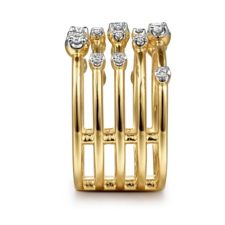 Diamond Five Row Ring