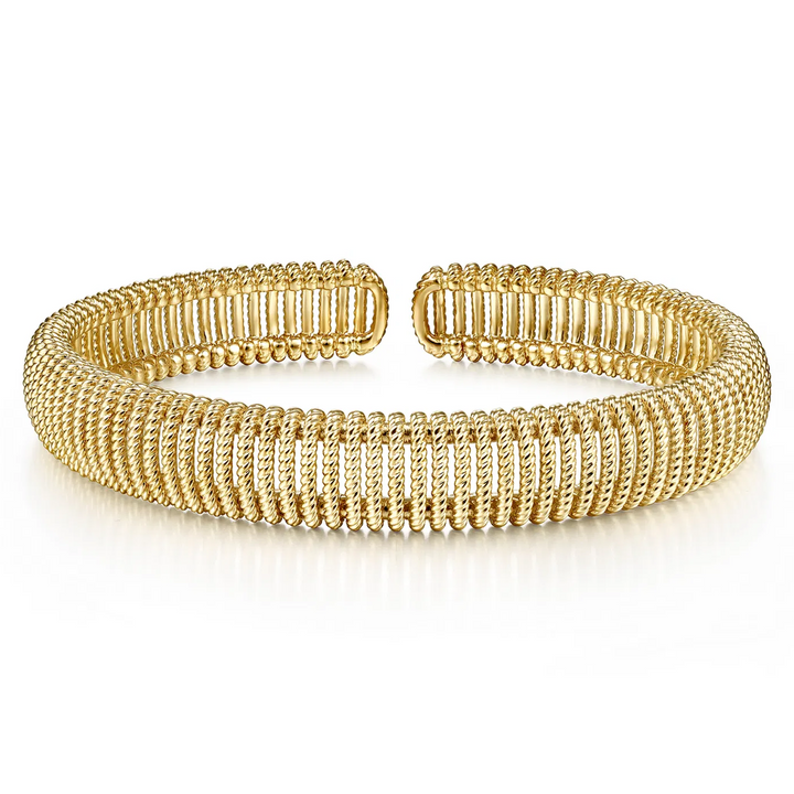 Yellow Gold Twisted Rope Cuff Bracelet