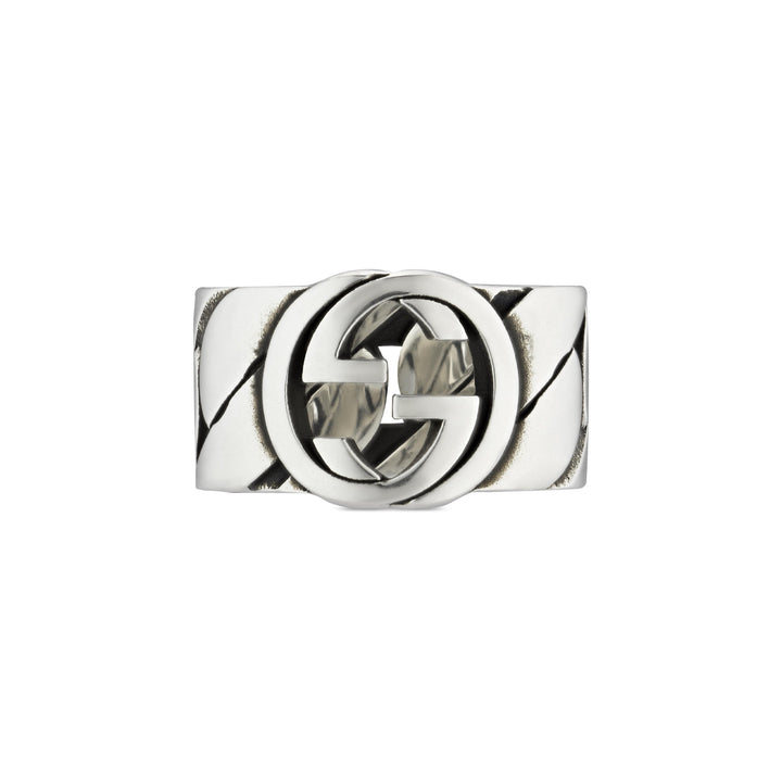 YBC661518001022|GUCCI |INTERLOCKED G |Silver Ring - Size 10