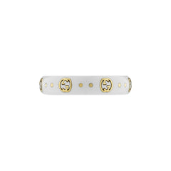 YBC679262002016|GUCCI |ICON |White Zirconia and 18KY GG Details 4mm Ring ; Size 7.5