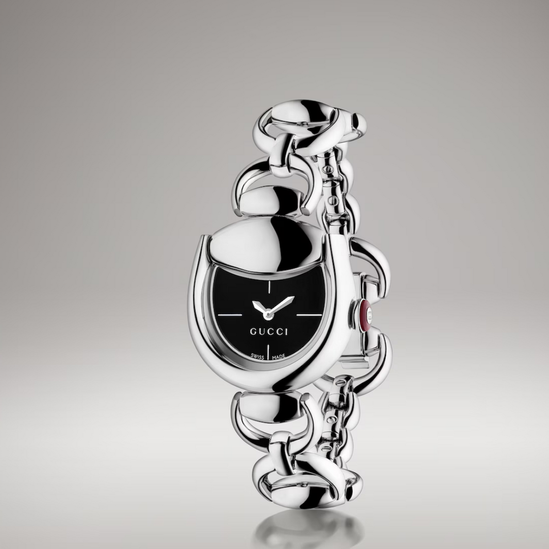Horsebit Black Dial Watch