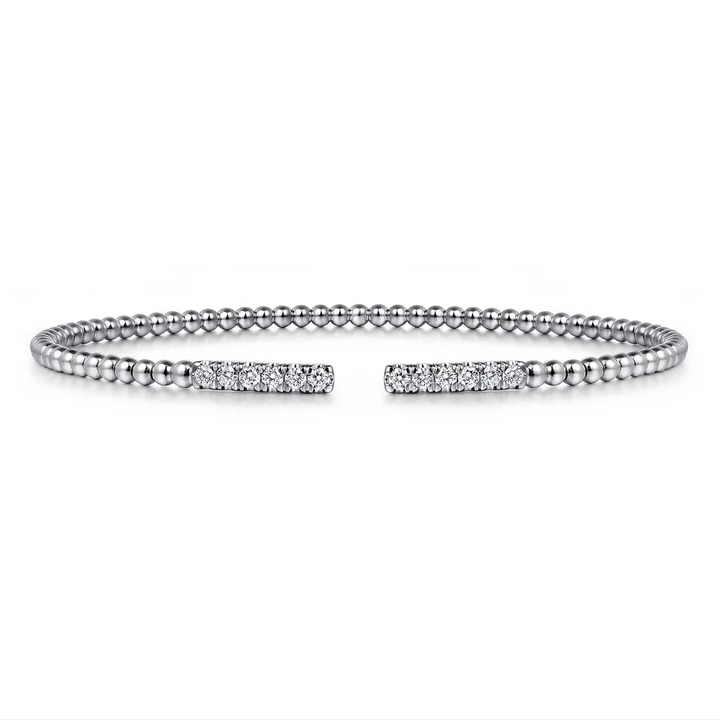 White Gold Diamond Bar Bangle Bracelet