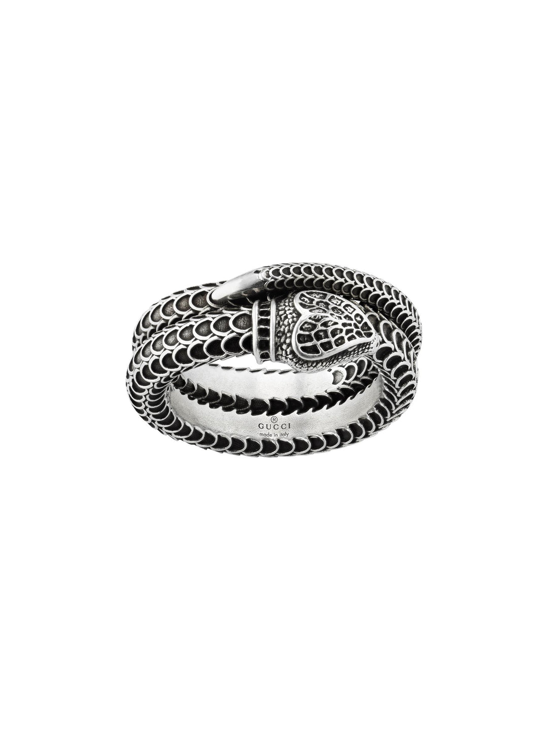 YBC577294001016|GUCCI |Garden Ring Snake Aged Silver - size 7.5