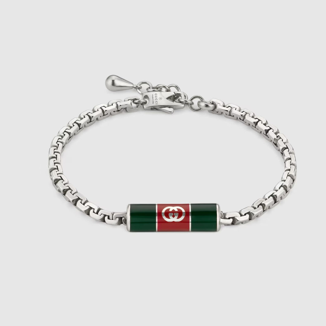Interlocking Silver Bracelet with Web Detail