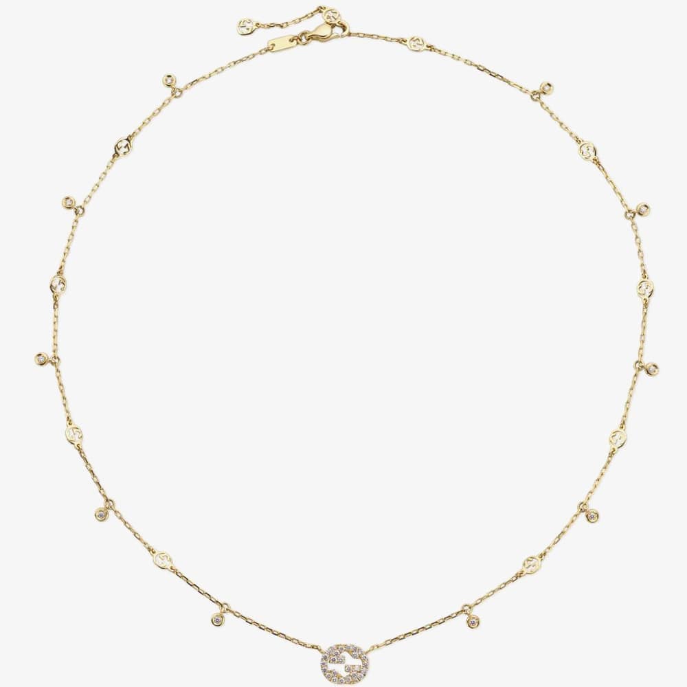 Interlocking G Yellow Gold Diamond Necklace