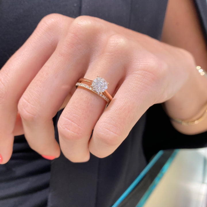 .17ct Diamond Half Eternity Rose Gold Ring