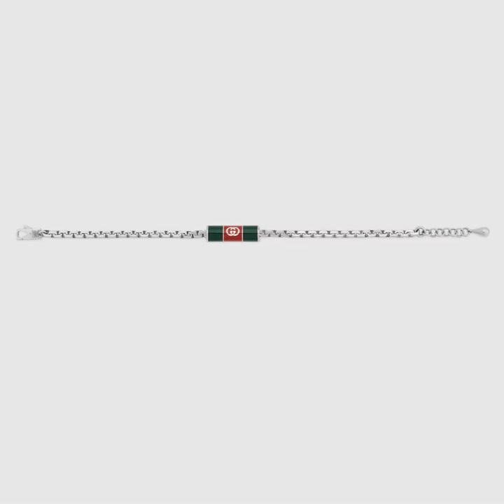 Interlocking Silver Bracelet with Web Detail