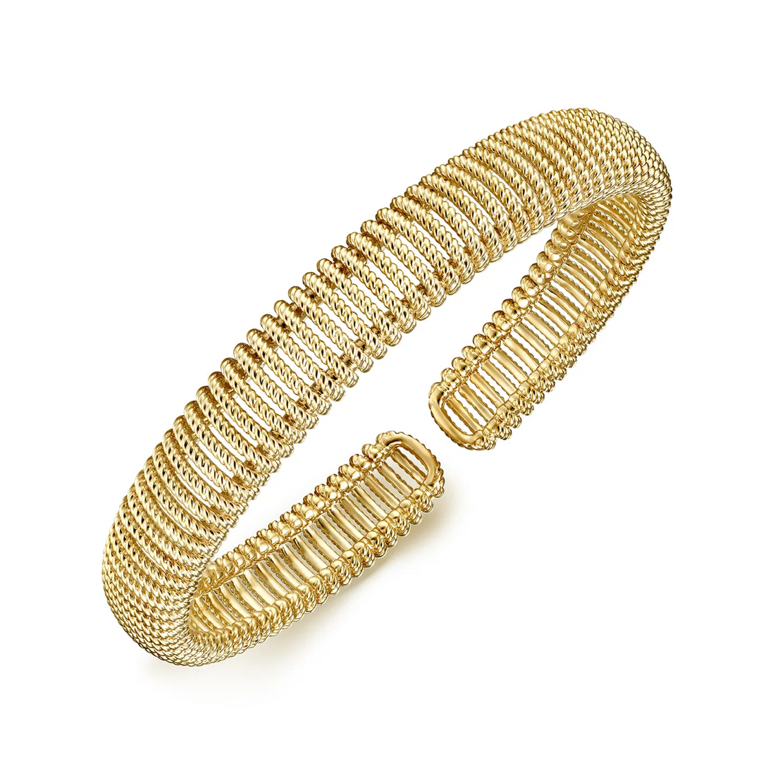 Yellow Gold Twisted Rope Cuff Bracelet