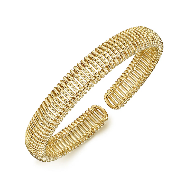 Yellow Gold Twisted Rope Cuff Bracelet