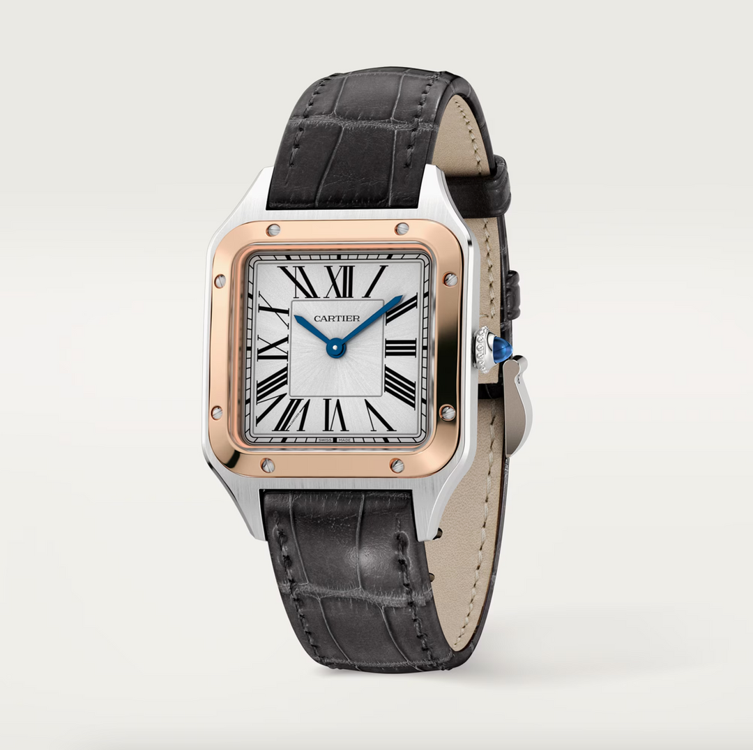 Santos Dumont Steel and Rose Gold Small Model
