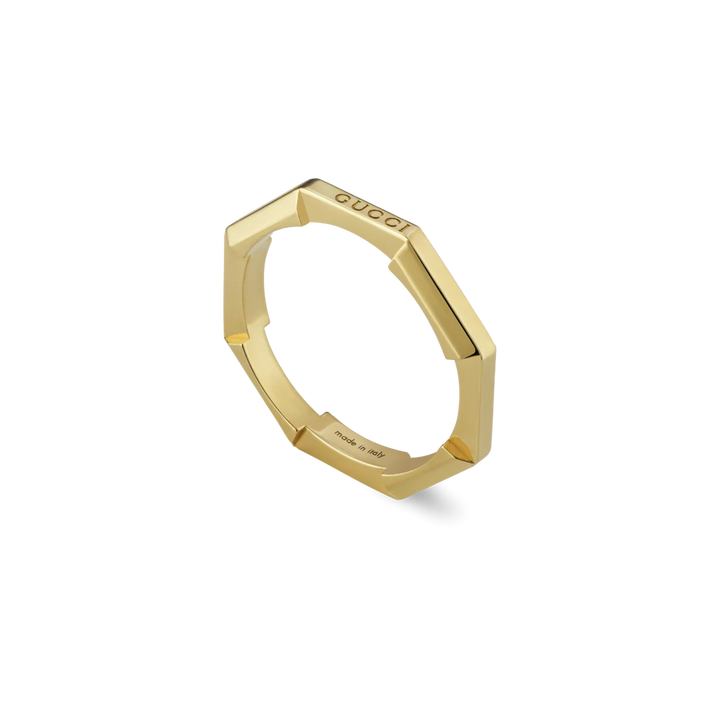 Link To Love Mirror Finish Yellow Gold 3MM Ring; size: 6