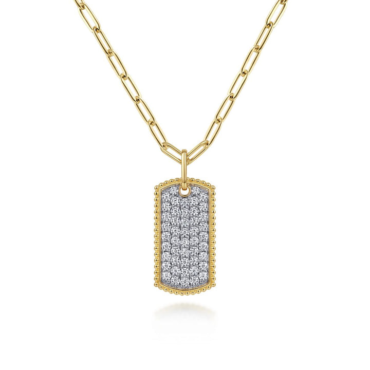 Diamond Dog Tag Necklace