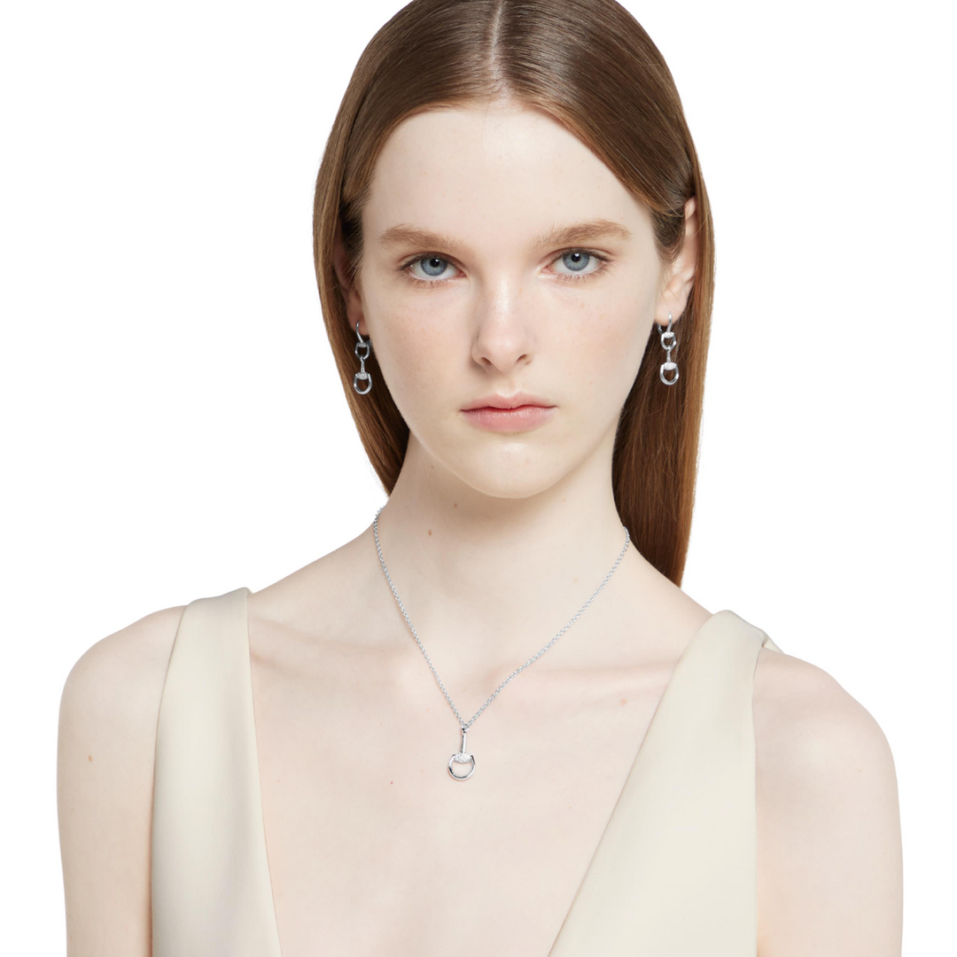 Horsebit Demi Pave 18KW and Diamonds Necklace