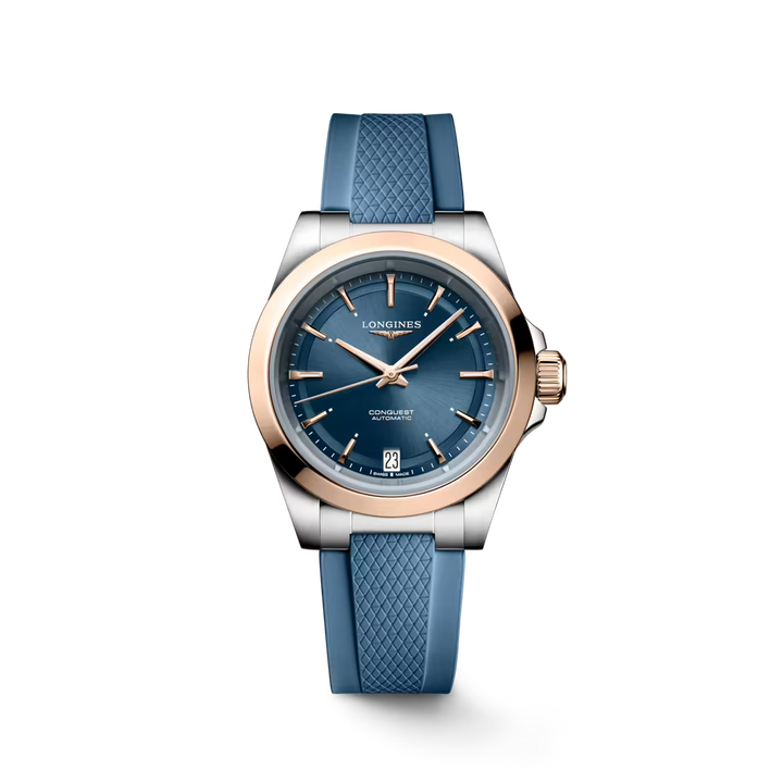Conquest Blue/Pink Gold  34MM Watch