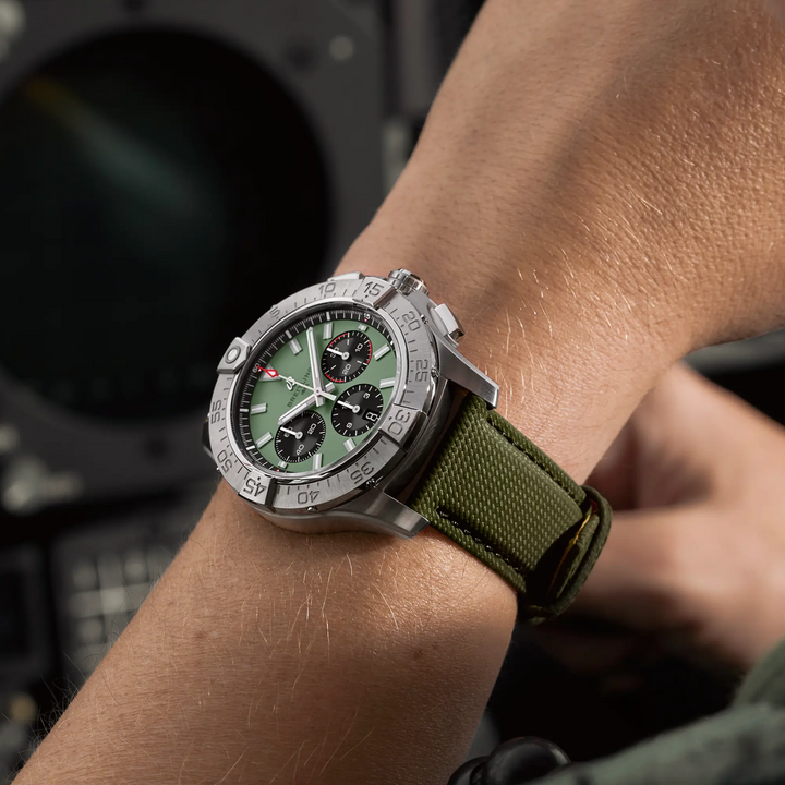 Avenger B01 Chronograph Green Dial and Strap 44MM Watch