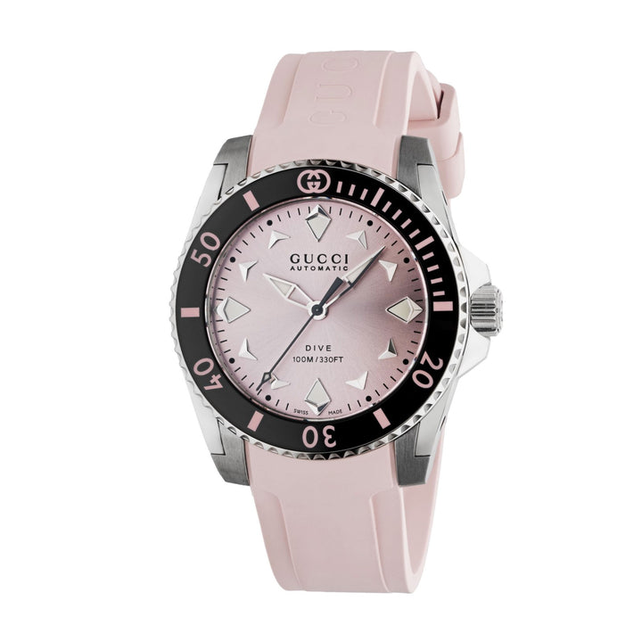 Dive Pink Dial and Rubber Strap 36MM Watch
