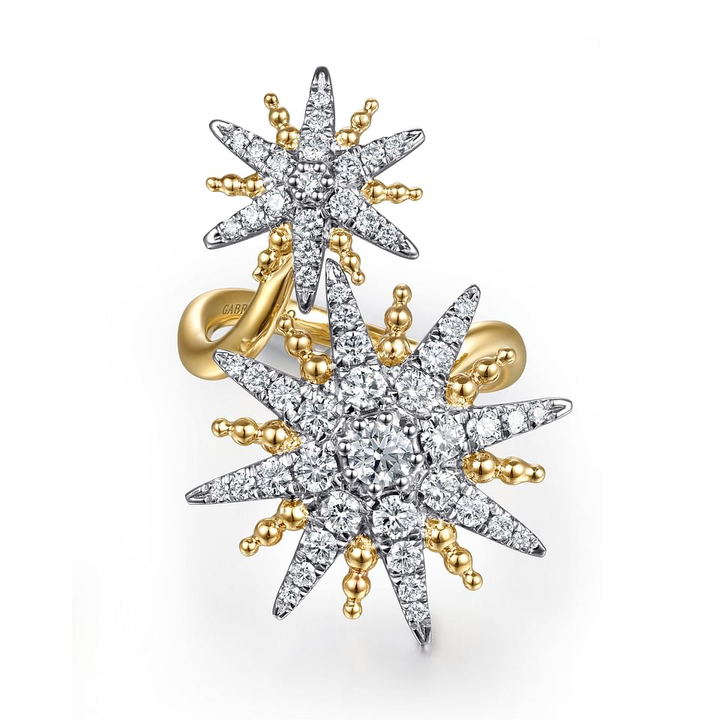 Double Star Diamonds Cocktail Ring