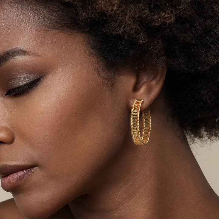 14K Yellow Gold Bujukan Classic Hoop Earrings in 40mm