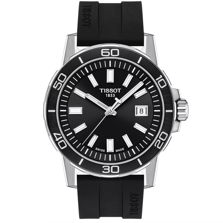 Supersport Gent Black Dial and Strap 4MM Watch