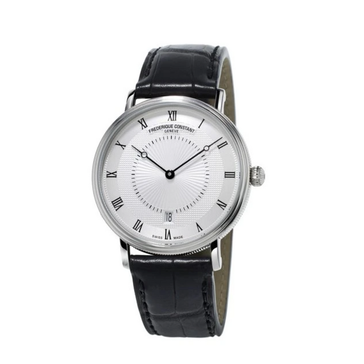 Slimline Classic Black Leather Strap 39MM Watch