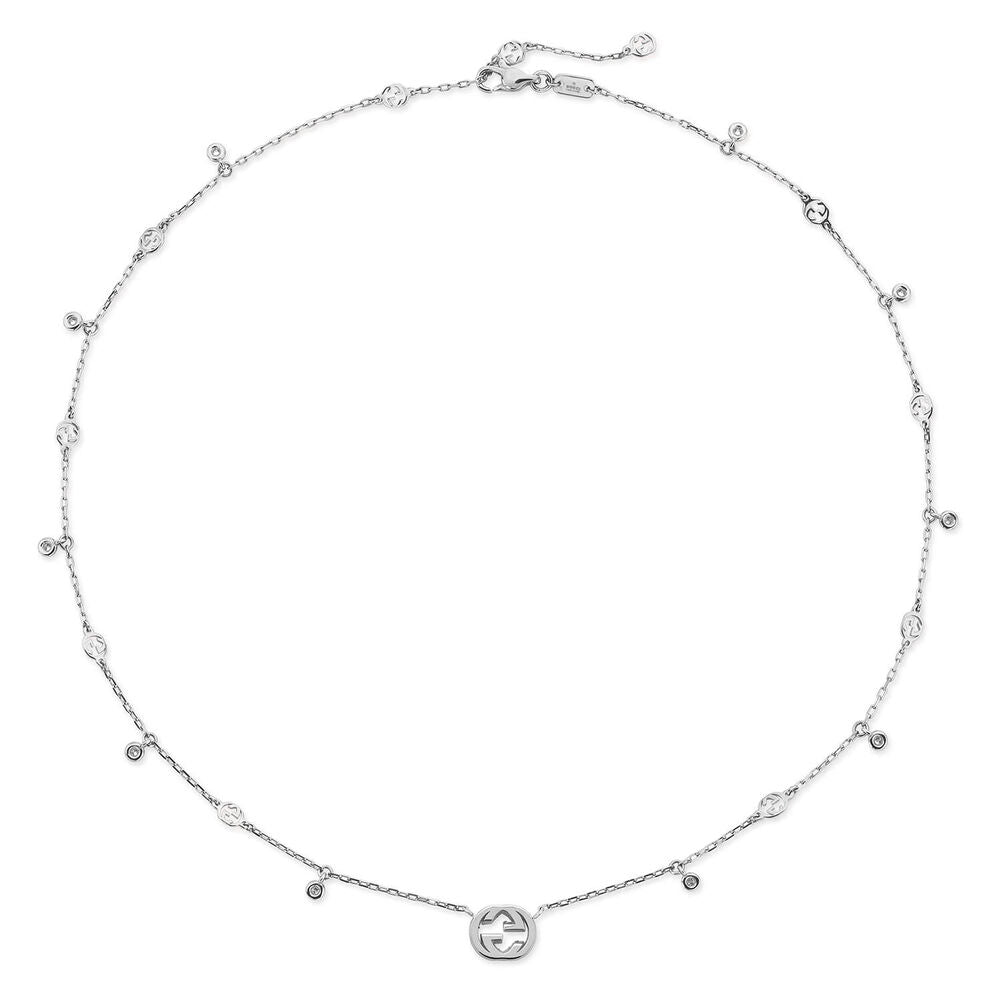 Interlocking G White gold Diamond Necklace