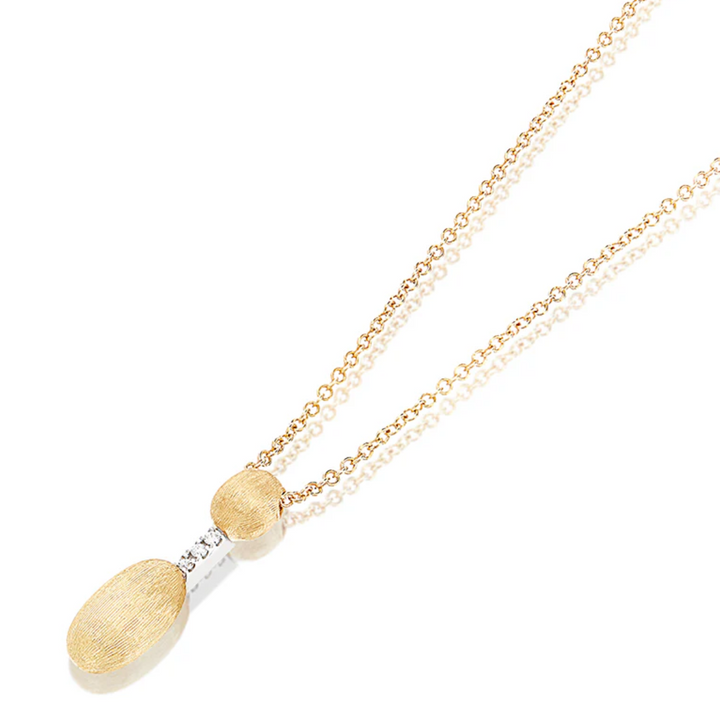 Yellow Gold Small Pendant Necklace with Diamonds