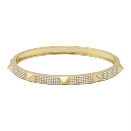 Yellow Gold Diamond Spike Bangle